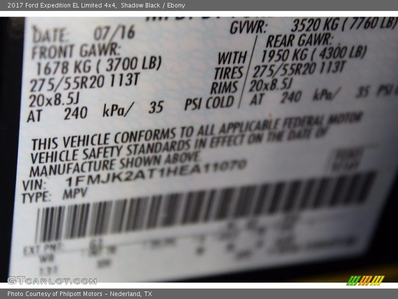 Shadow Black / Ebony 2017 Ford Expedition EL Limited 4x4