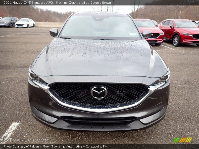 Machine Gray Metallic / Caturra Brown 2021 Mazda CX-5 Signature AWD
