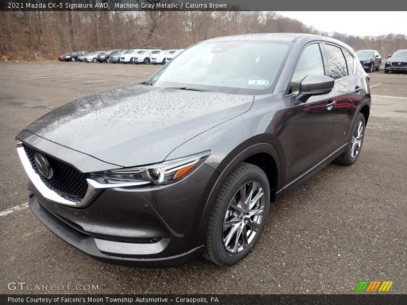 Machine Gray Metallic / Caturra Brown 2021 Mazda CX-5 Signature AWD
