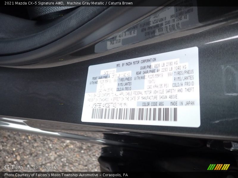 Machine Gray Metallic / Caturra Brown 2021 Mazda CX-5 Signature AWD