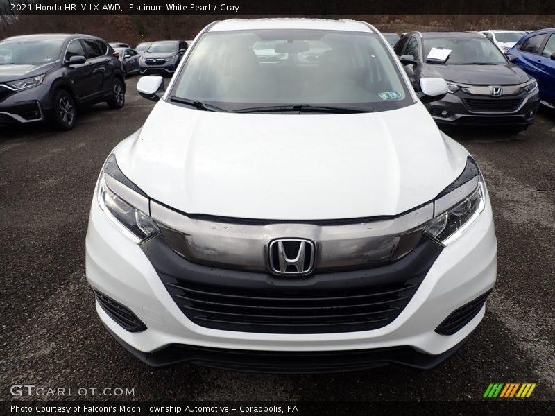 Platinum White Pearl / Gray 2021 Honda HR-V LX AWD