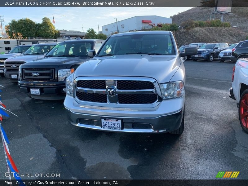 Bright Silver Metallic / Black/Diesel Gray 2014 Ram 1500 Big Horn Quad Cab 4x4