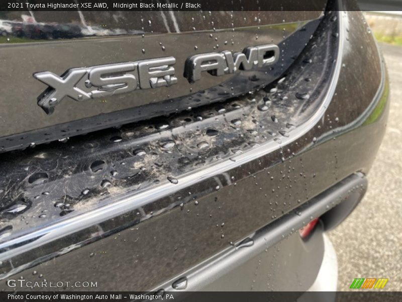 Midnight Black Metallic / Black 2021 Toyota Highlander XSE AWD