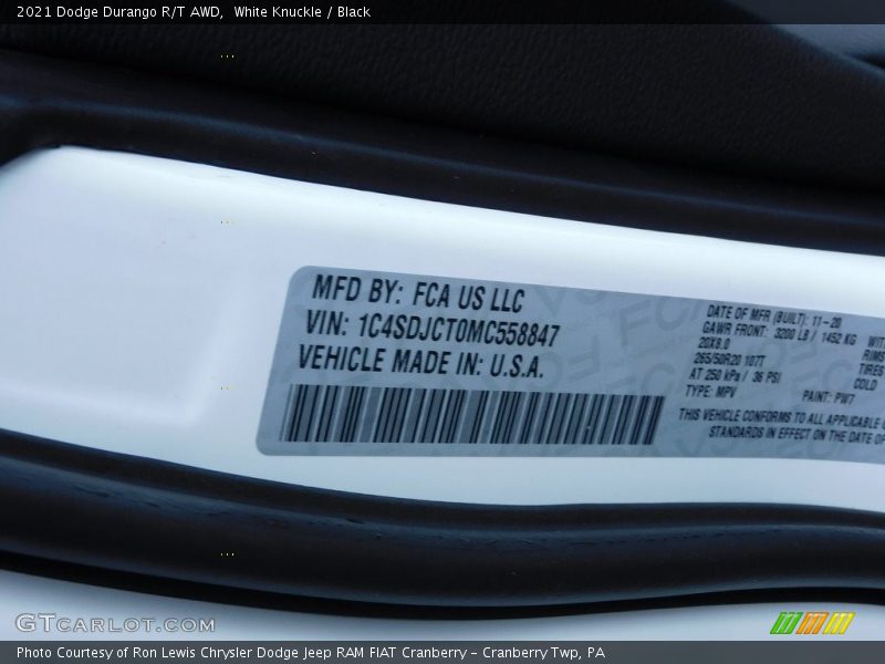 White Knuckle / Black 2021 Dodge Durango R/T AWD