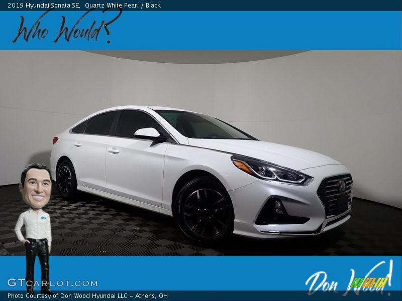 Quartz White Pearl / Black 2019 Hyundai Sonata SE