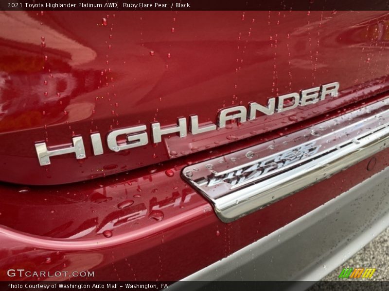 Ruby Flare Pearl / Black 2021 Toyota Highlander Platinum AWD