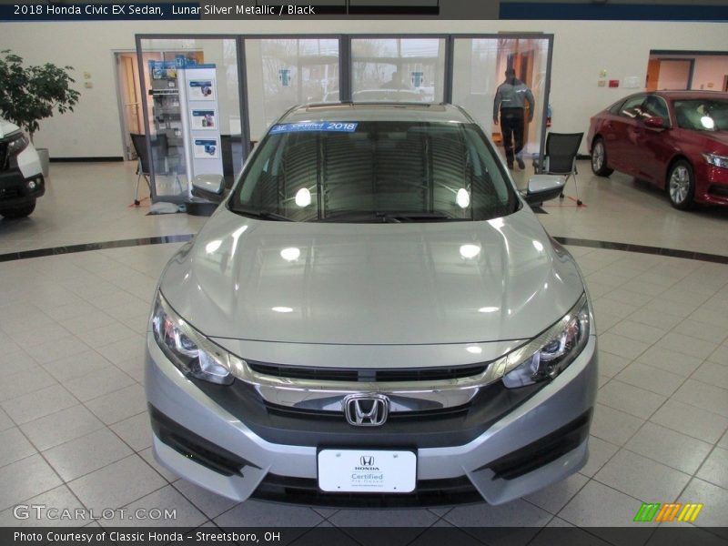 Lunar Silver Metallic / Black 2018 Honda Civic EX Sedan