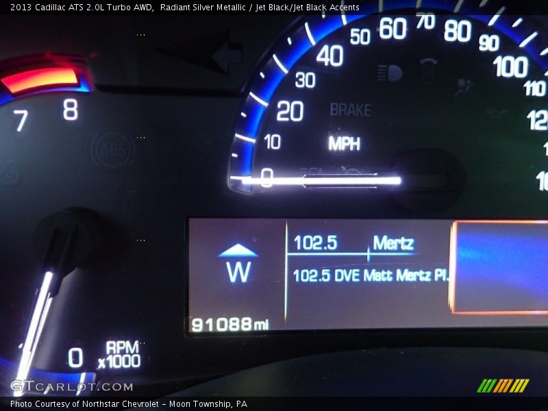 Radiant Silver Metallic / Jet Black/Jet Black Accents 2013 Cadillac ATS 2.0L Turbo AWD