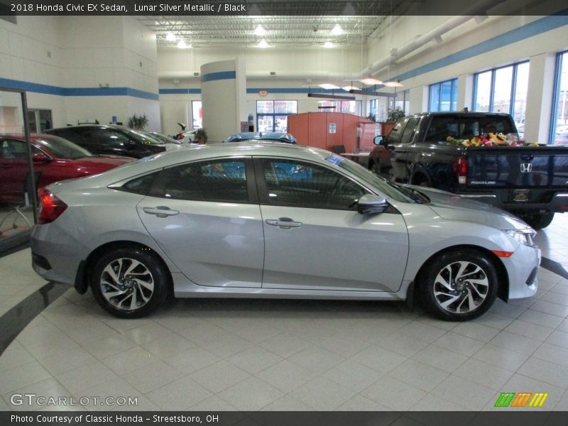 Lunar Silver Metallic / Black 2018 Honda Civic EX Sedan