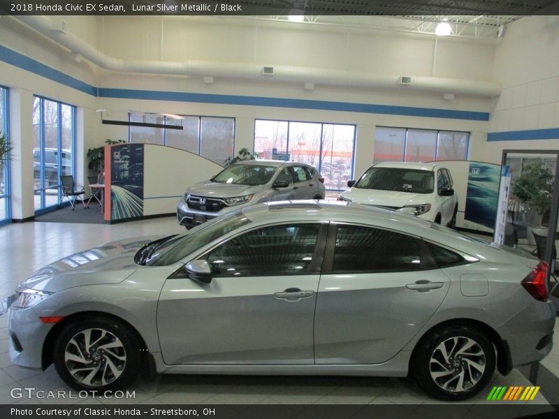 Lunar Silver Metallic / Black 2018 Honda Civic EX Sedan