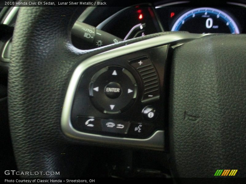 Lunar Silver Metallic / Black 2018 Honda Civic EX Sedan