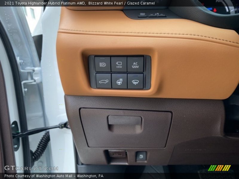 Blizzard White Pearl / Glazed Caramel 2021 Toyota Highlander Hybrid Platinum AWD