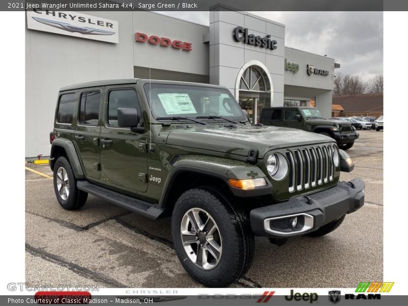 Sarge Green / Black 2021 Jeep Wrangler Unlimited Sahara 4x4