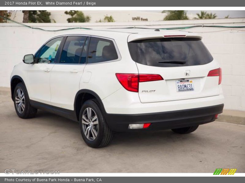 White Diamond Pearl / Beige 2017 Honda Pilot EX