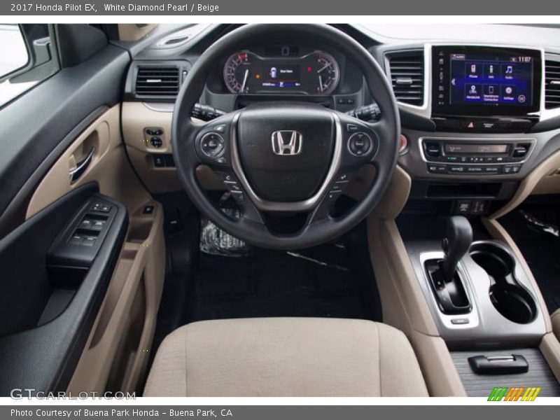 White Diamond Pearl / Beige 2017 Honda Pilot EX