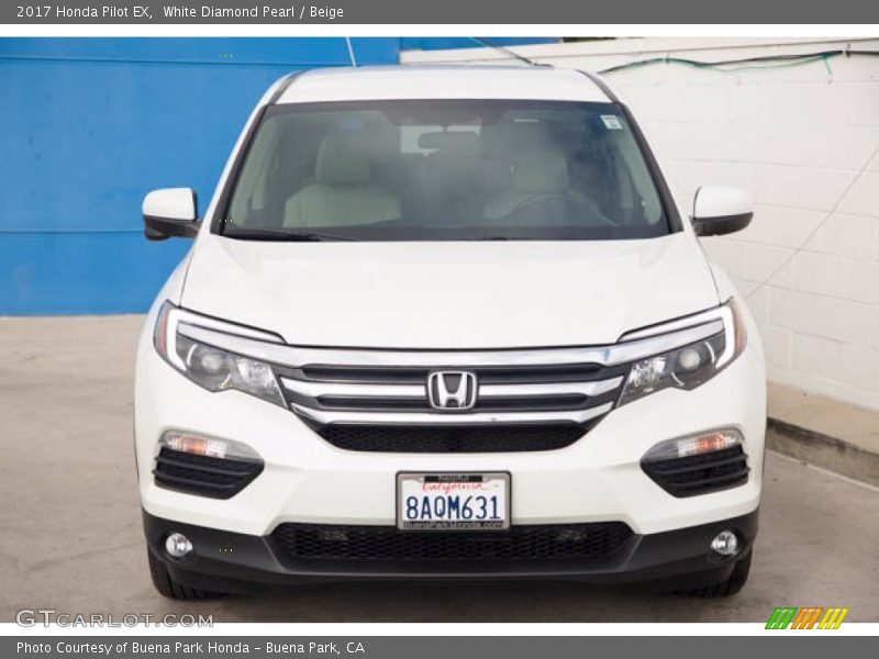 White Diamond Pearl / Beige 2017 Honda Pilot EX