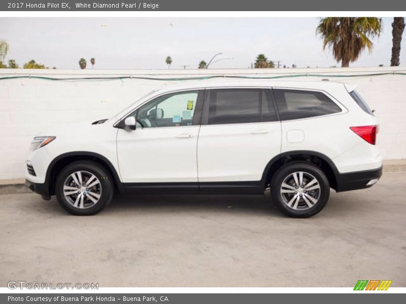 White Diamond Pearl / Beige 2017 Honda Pilot EX