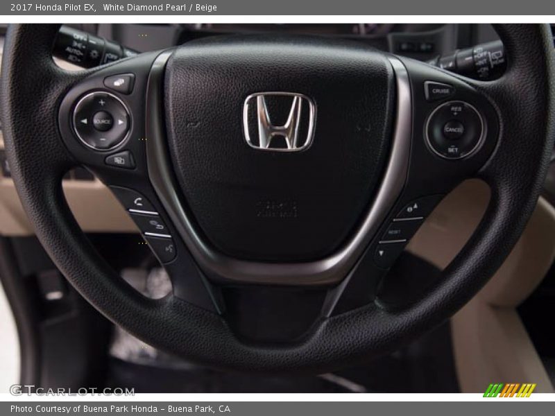 White Diamond Pearl / Beige 2017 Honda Pilot EX