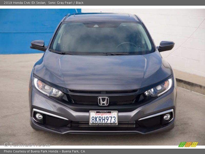 Sonic Gray Pearl / Black 2019 Honda Civic EX Sedan