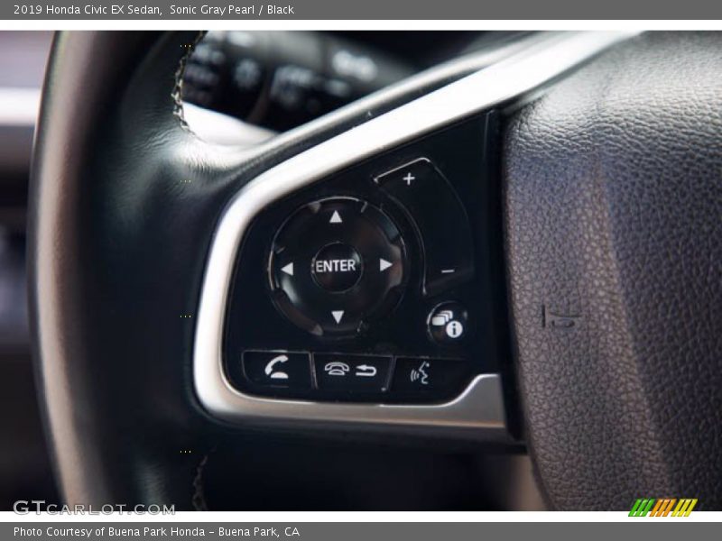Sonic Gray Pearl / Black 2019 Honda Civic EX Sedan