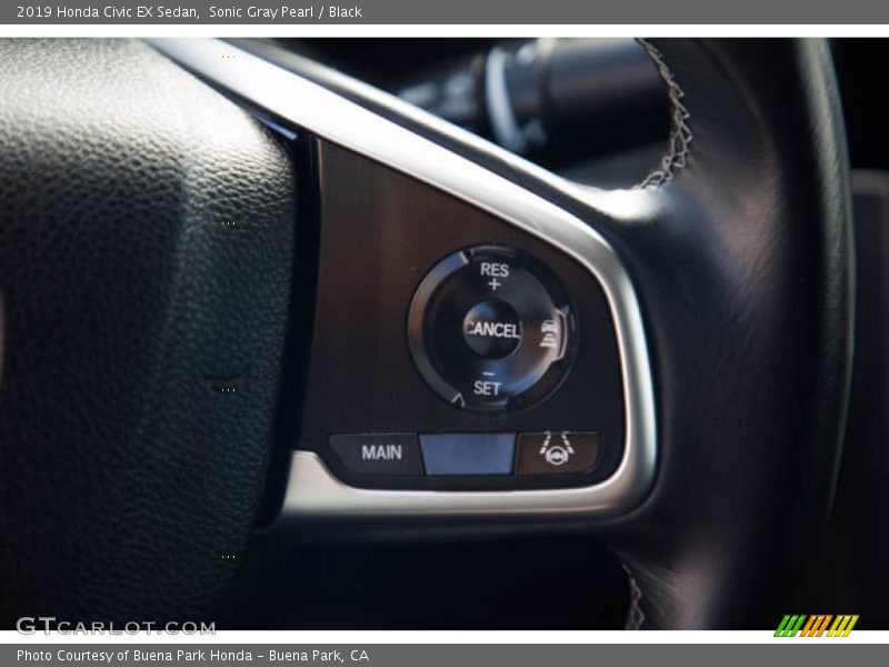 Sonic Gray Pearl / Black 2019 Honda Civic EX Sedan