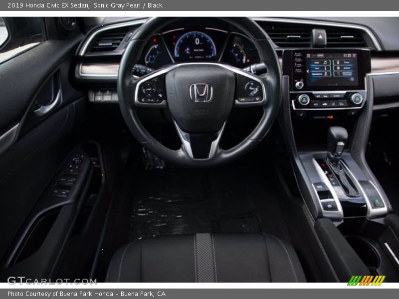 Sonic Gray Pearl / Black 2019 Honda Civic EX Sedan