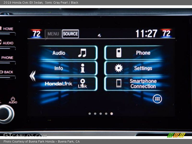 Sonic Gray Pearl / Black 2019 Honda Civic EX Sedan