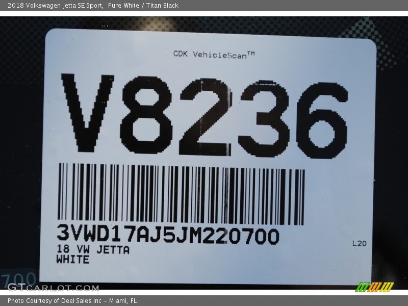 Pure White / Titan Black 2018 Volkswagen Jetta SE Sport