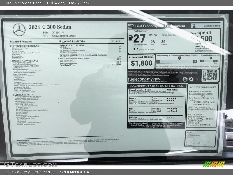 Black / Black 2021 Mercedes-Benz C 300 Sedan
