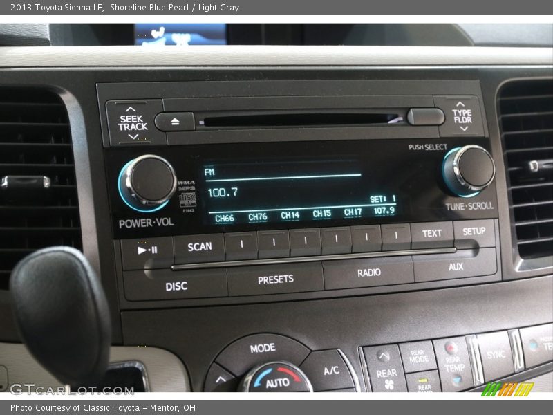 Shoreline Blue Pearl / Light Gray 2013 Toyota Sienna LE
