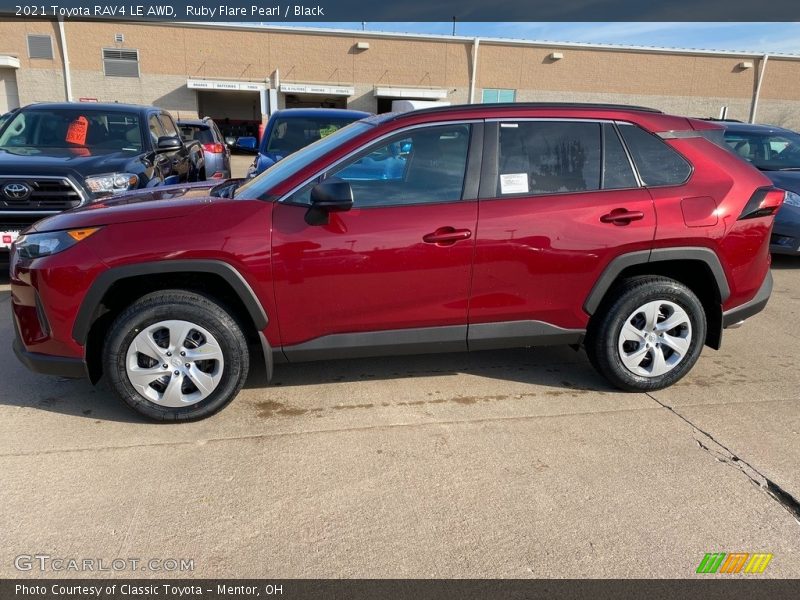 Ruby Flare Pearl / Black 2021 Toyota RAV4 LE AWD
