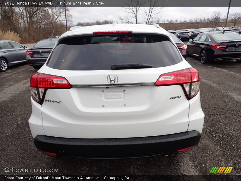 Platinum White Pearl / Gray 2021 Honda HR-V EX AWD