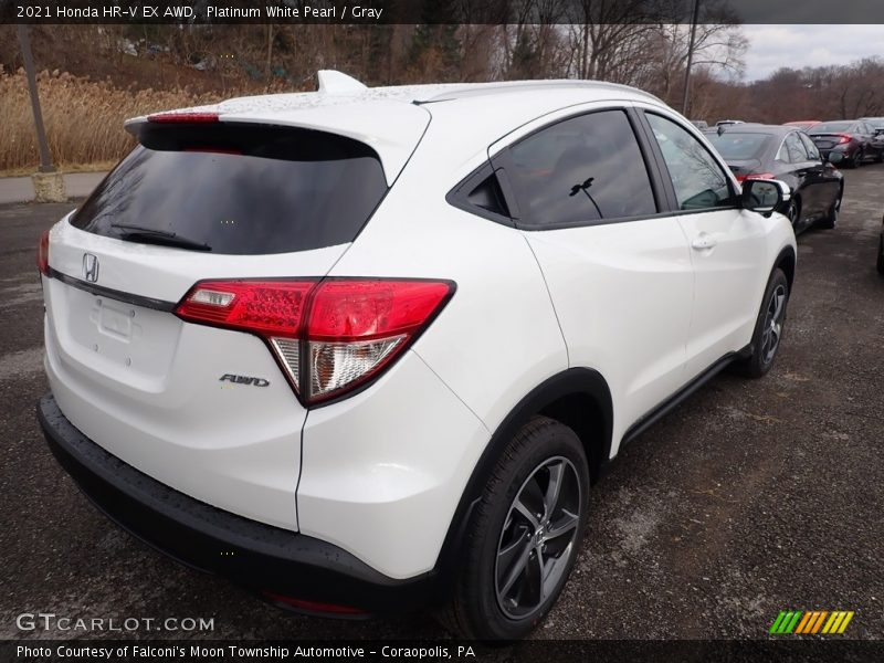 Platinum White Pearl / Gray 2021 Honda HR-V EX AWD