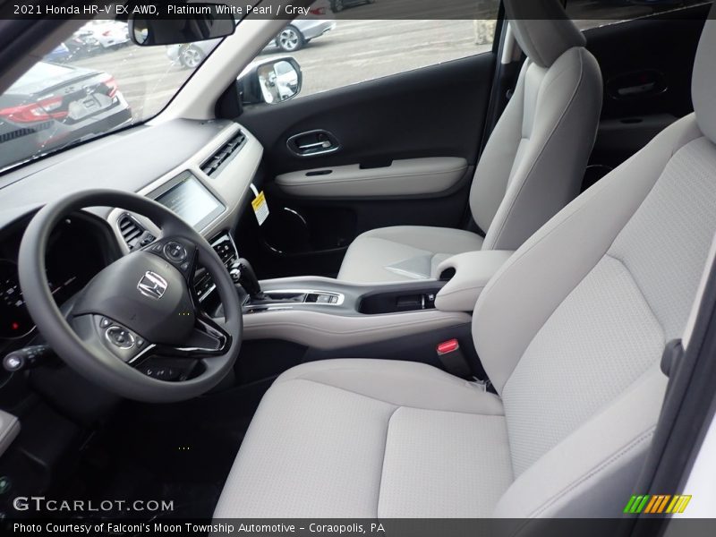Platinum White Pearl / Gray 2021 Honda HR-V EX AWD