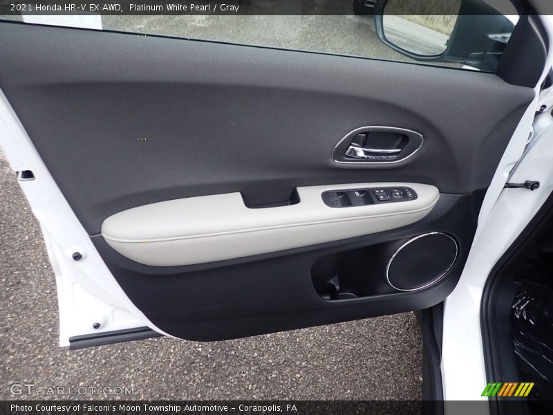 Platinum White Pearl / Gray 2021 Honda HR-V EX AWD
