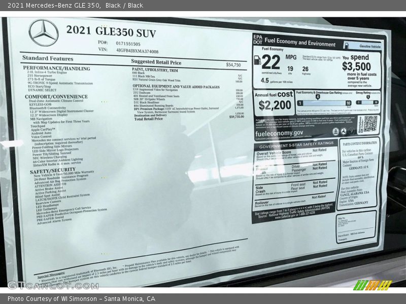 Black / Black 2021 Mercedes-Benz GLE 350