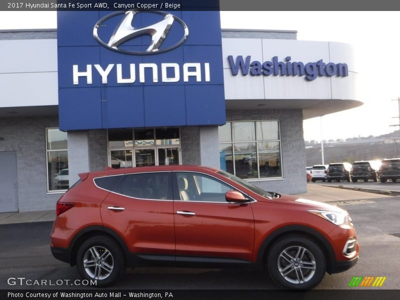 Canyon Copper / Beige 2017 Hyundai Santa Fe Sport AWD