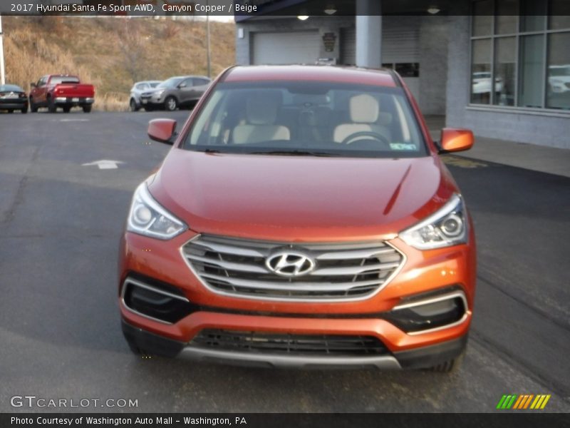 Canyon Copper / Beige 2017 Hyundai Santa Fe Sport AWD