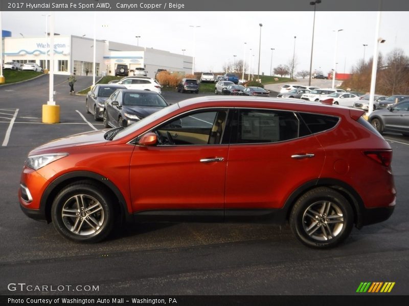 Canyon Copper / Beige 2017 Hyundai Santa Fe Sport AWD