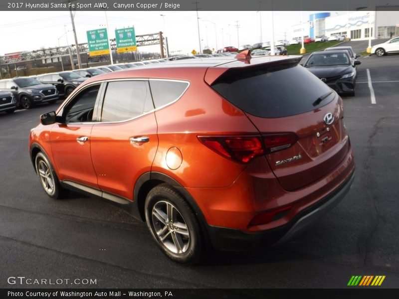 Canyon Copper / Beige 2017 Hyundai Santa Fe Sport AWD