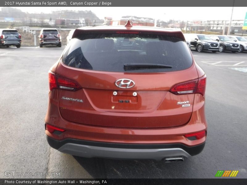 Canyon Copper / Beige 2017 Hyundai Santa Fe Sport AWD