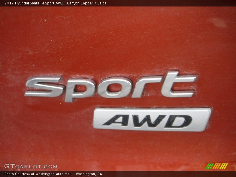 Canyon Copper / Beige 2017 Hyundai Santa Fe Sport AWD