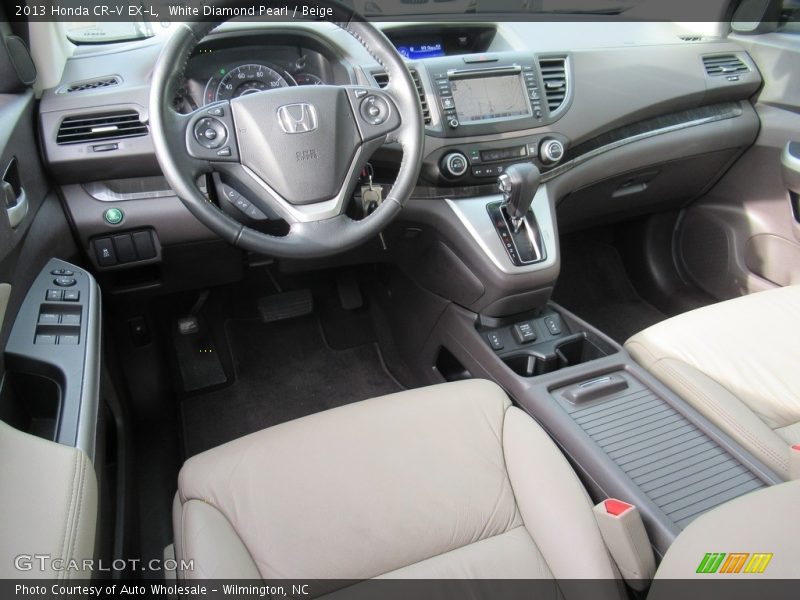 White Diamond Pearl / Beige 2013 Honda CR-V EX-L