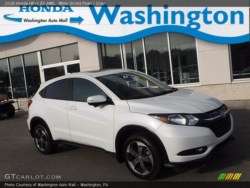 White Orchid Pearl / Gray 2018 Honda HR-V EX AWD