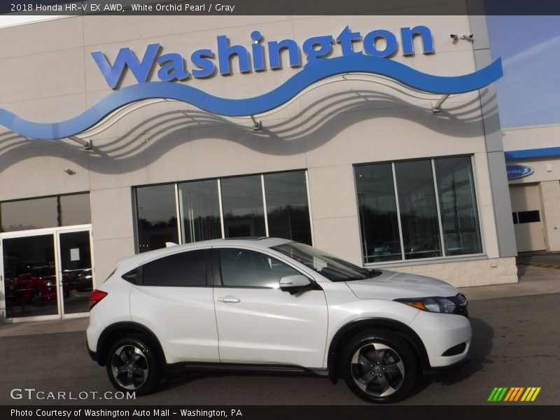 White Orchid Pearl / Gray 2018 Honda HR-V EX AWD