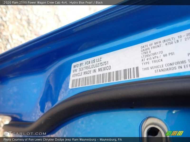 Hydro Blue Pearl / Black 2020 Ram 2500 Power Wagon Crew Cab 4x4