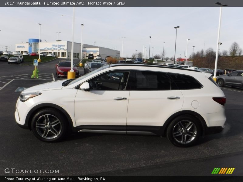 Monaco White / Gray 2017 Hyundai Santa Fe Limited Ultimate AWD