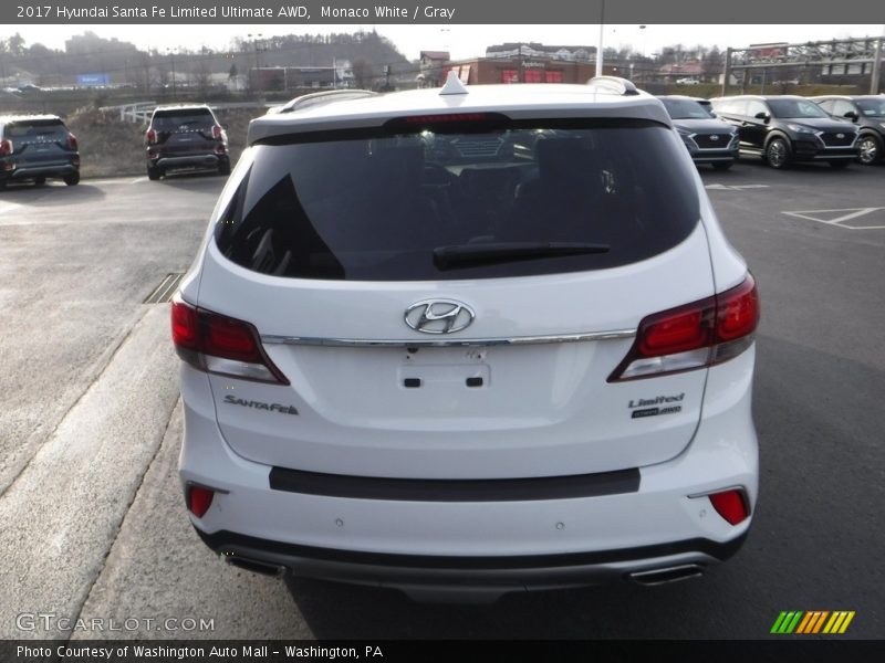 Monaco White / Gray 2017 Hyundai Santa Fe Limited Ultimate AWD