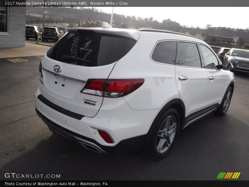 Monaco White / Gray 2017 Hyundai Santa Fe Limited Ultimate AWD