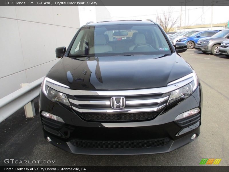 Crystal Black Pearl / Gray 2017 Honda Pilot EX-L AWD